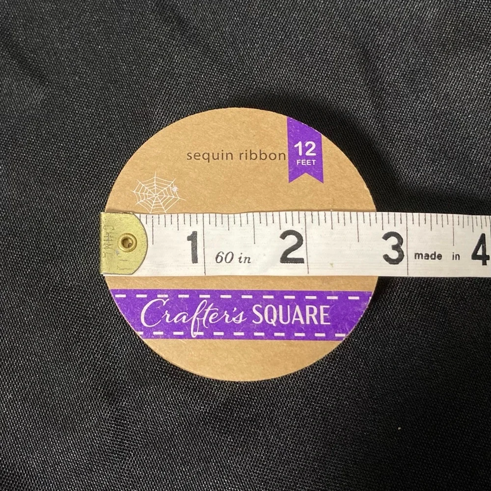 💫 Crafter’s Square Black Sequin Ribbon 0.25” x 144”